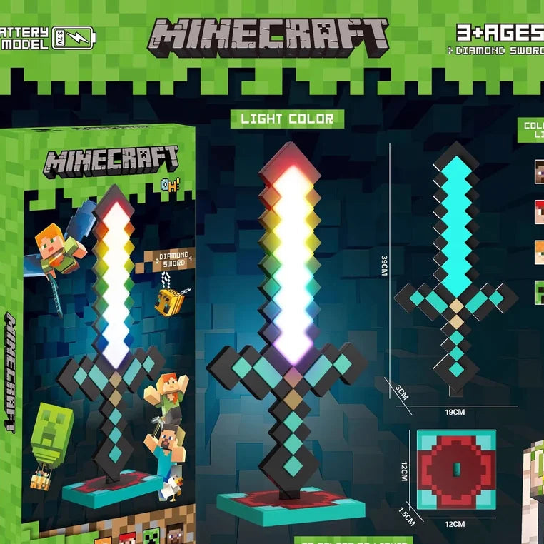 Minecraft Diamond Glow Sword Lamp