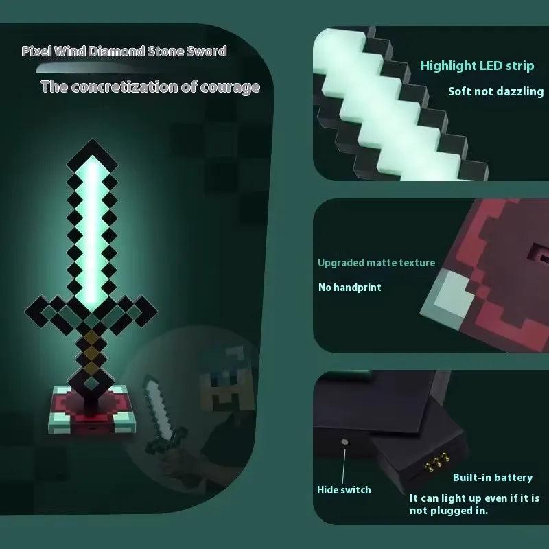Minecraft Diamond Glow Sword Lamp