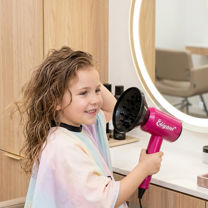 Kids Hair Salon Pretend Play Set With Hair Straightener and Dryer