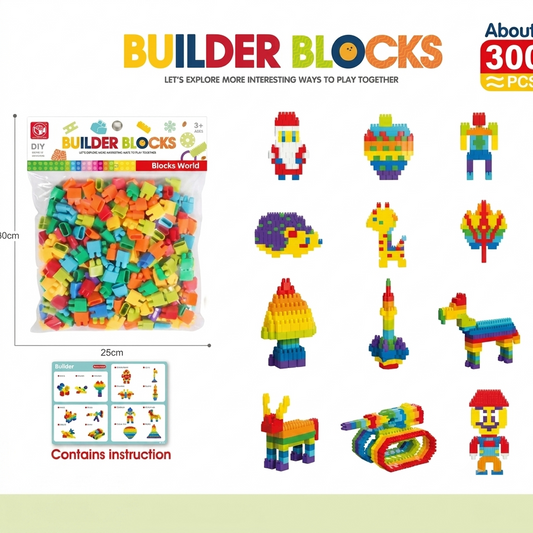 300 Pcs Builder Blocks Big Size Pack