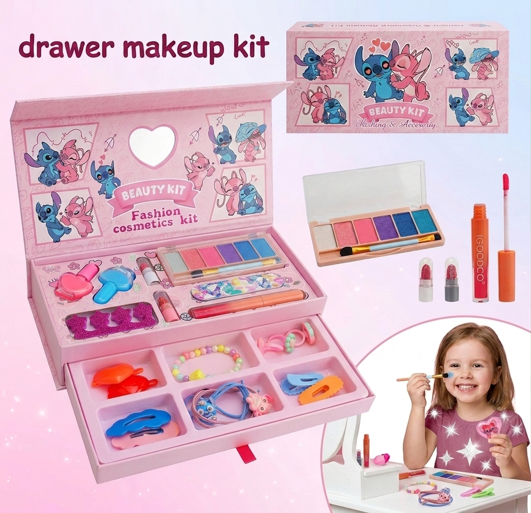 Stitch All In One Makeup Kit With Accessories Drawer
