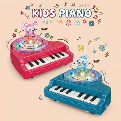 Bunny 360 Rotating Electronic Piano With Light And Music