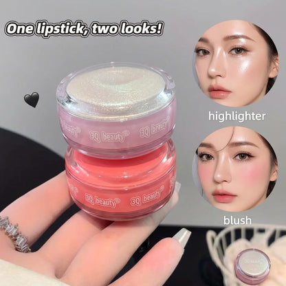 Korean 2 in 1 Cream Lip Cheek Blush and Highlighter For Korean glass Skin