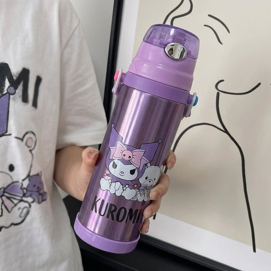 Premium Kuromi Edition Steel Water Bottle – 500ml