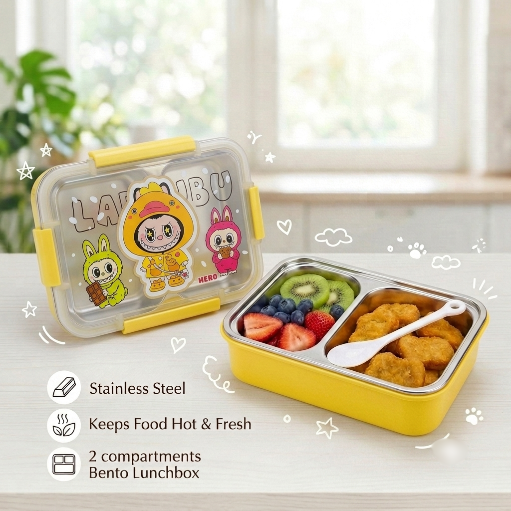 Labubu Big Size Stainless Steel Bento Lunch Box