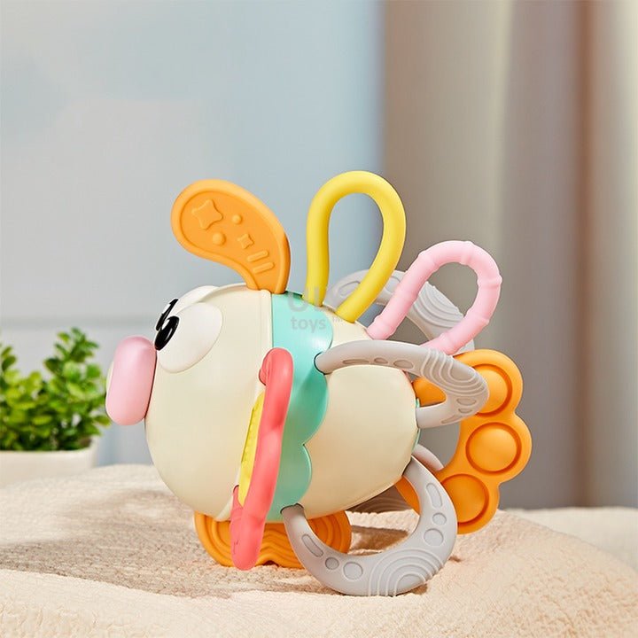Lion fish Animal Silicone Teether | Sensory Rattle Toy