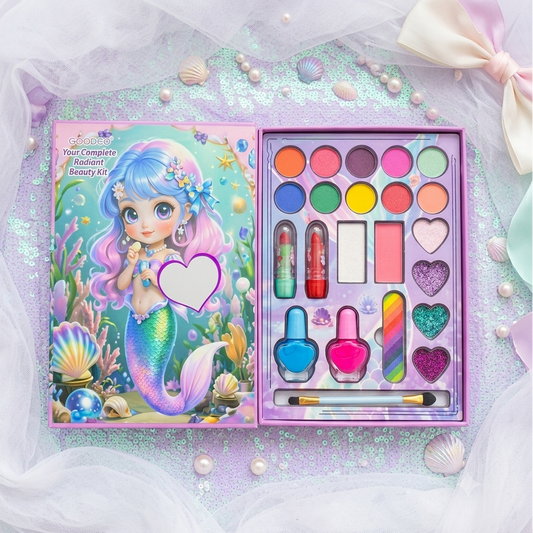 IGOODCO Kids Magical Mermaid Makeup Kit – Safe & Non-Toxic Beauty Set for Girls