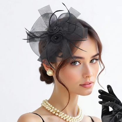 Korean Mesh Fascinator Big Size flower Hair Clip | Party & Wedding Hair Accessory