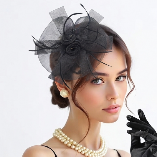 Korean Mesh Fascinator Big Size flower Hair Clip | Party & Wedding Hair Accessory