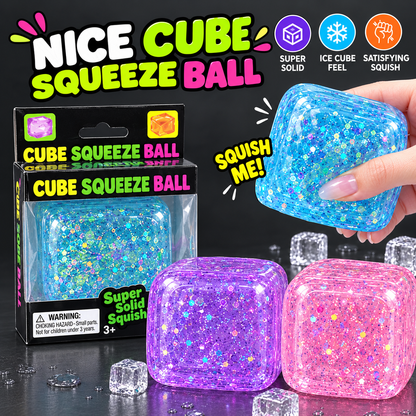 Nice Ice Cube Glitter Squeeze Squishy Balls