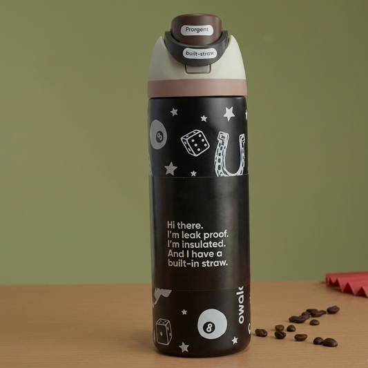 Black Cards Stainless Steel Water Bottle
