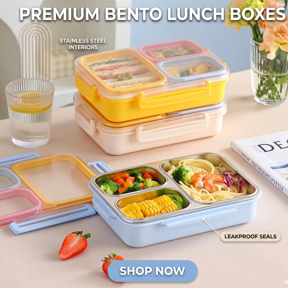 Premium Kawaii SUS 304 Stainless Steel Bento Lunch Box for Kids