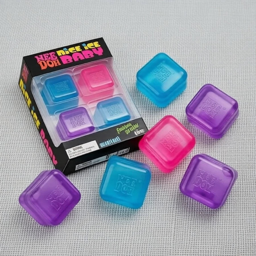 Needoh Nice Ice Baby Cube Squishy | Pack of 4 Needoh