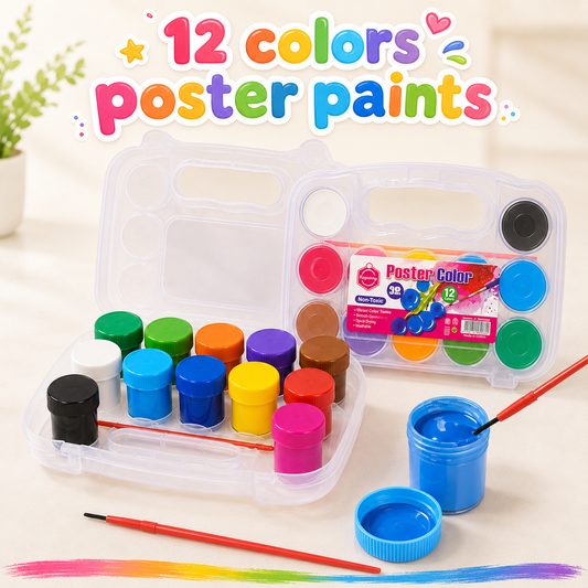 Keep Smiling Poster color Paints With Casing 12pcs