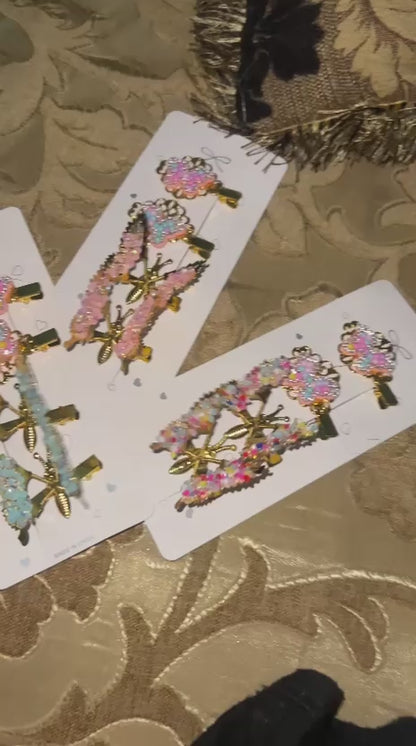 Dancing Butterfly Wings Hair Clips Pack Of 4