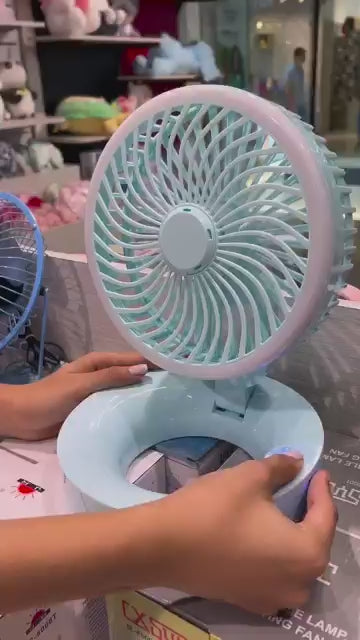 Folding Storage Table Fan With Lamp