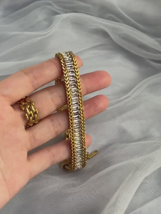 Luxury Crystal Stainless Steel Bracelet for Women