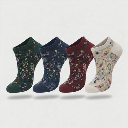 Embossed Embroidered Pack Of 5 Pairs Socks