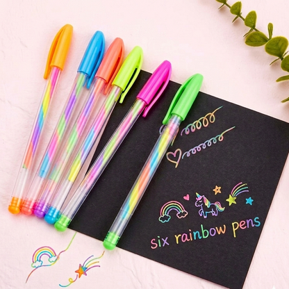 Rainbow Colors Glitter Gel Pen Pack of 8
