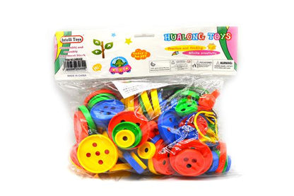 42-Piece Educational Button Lacing & Threading Toy