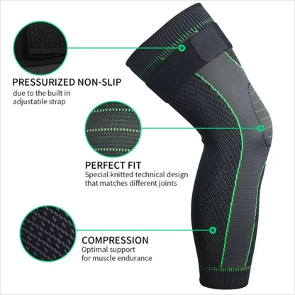 Compression Knee Pad With Strap – Full Leg Sleeve Support