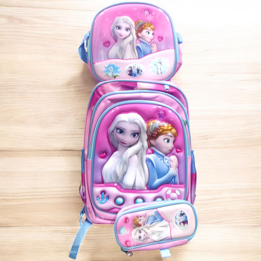 Elsa Frozen 3 Pc School Bag