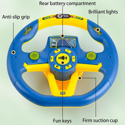 360• Rotate Suction Car Steering Wheel Toy With Music | Lights | Indicators