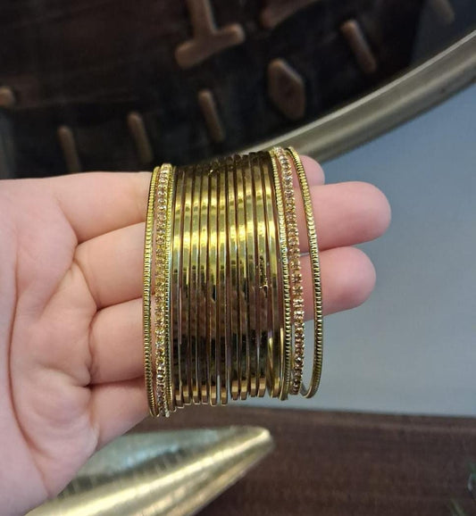 High Quality Golden Metal Bangles Set