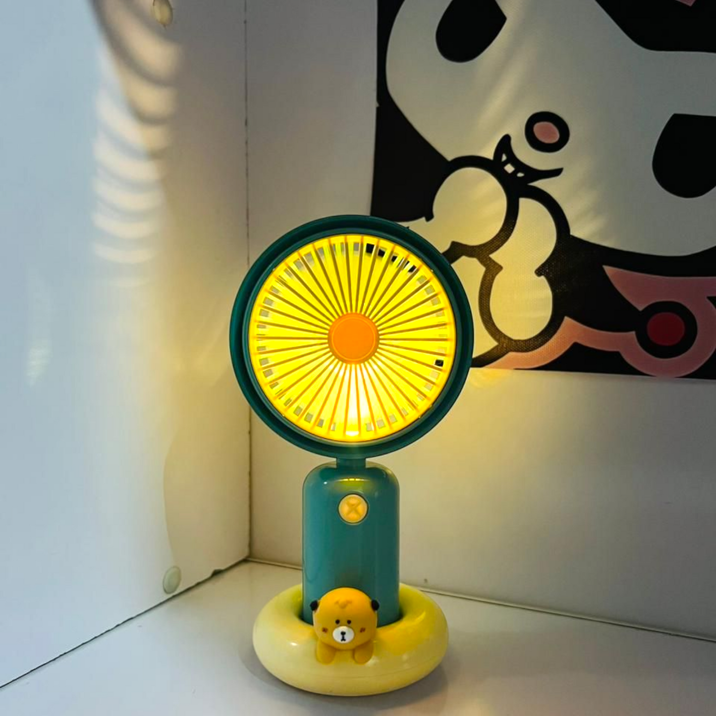 Cute LED Handheld & Table Fan with Night Light