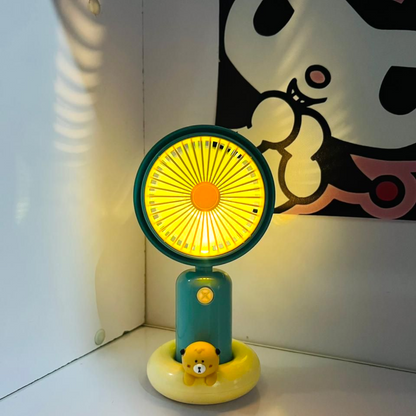 Cute LED Handheld & Table Fan with Night Light