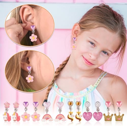 Unicorn Clip On Earings For Little Girls