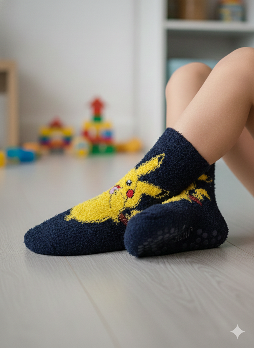 Pokemon Cozy Non-Slip Velvet Socks(Age 3–6 Years)
