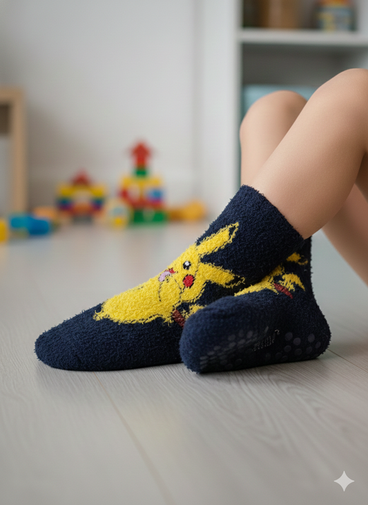 Pokemon Cozy Non-Slip Velvet Socks(Age 3–6 Years)