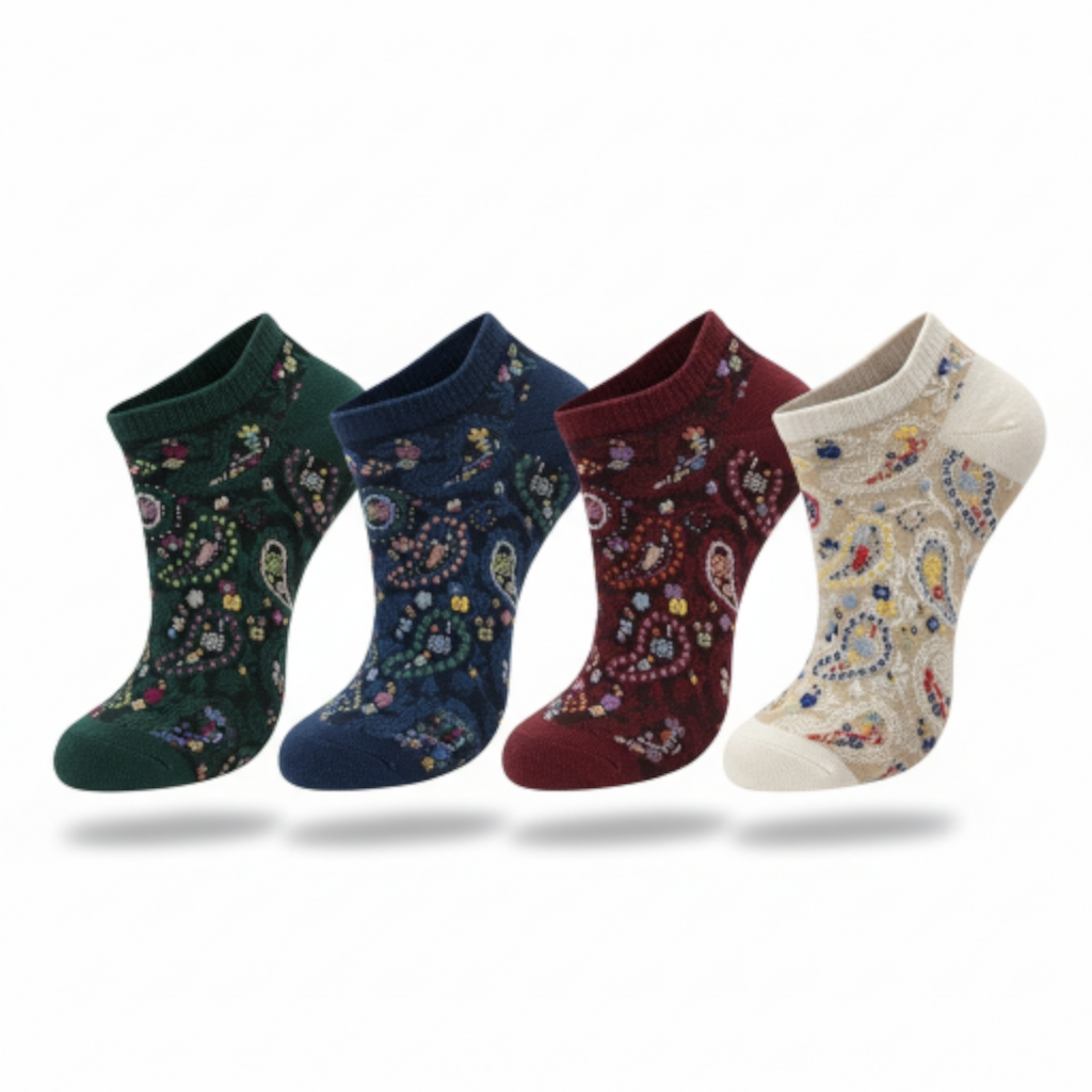 Embossed Embroidered Pack Of 5 Pairs Socks