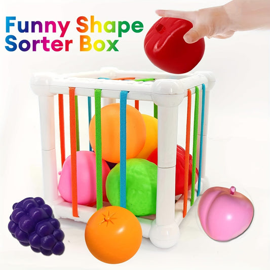 Interactive Baby Sensory Shape Sorter Fruit Cube