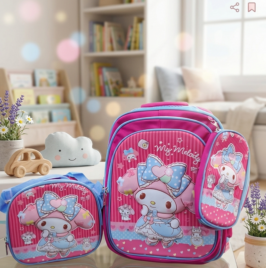 My Melody 3 Pc  School Bag With Lights