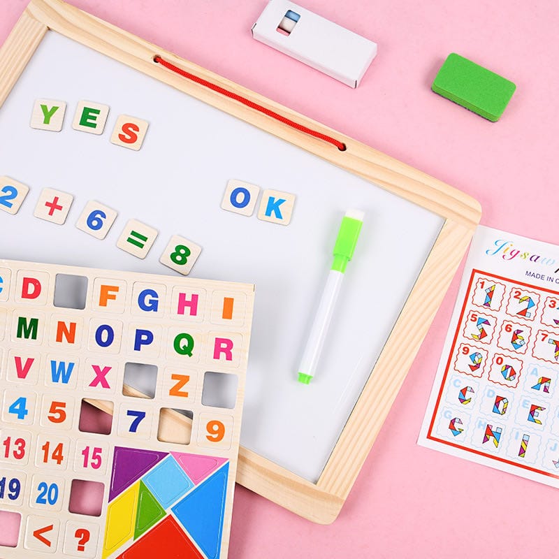 Double Sided White and Black Board With ABC Puzzle | Educational Toy
