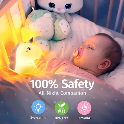 Chargeable Silicone Unicorn Night Lamp