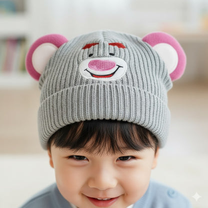 Lotso Cute Kids Warm Cap With Fur Inside