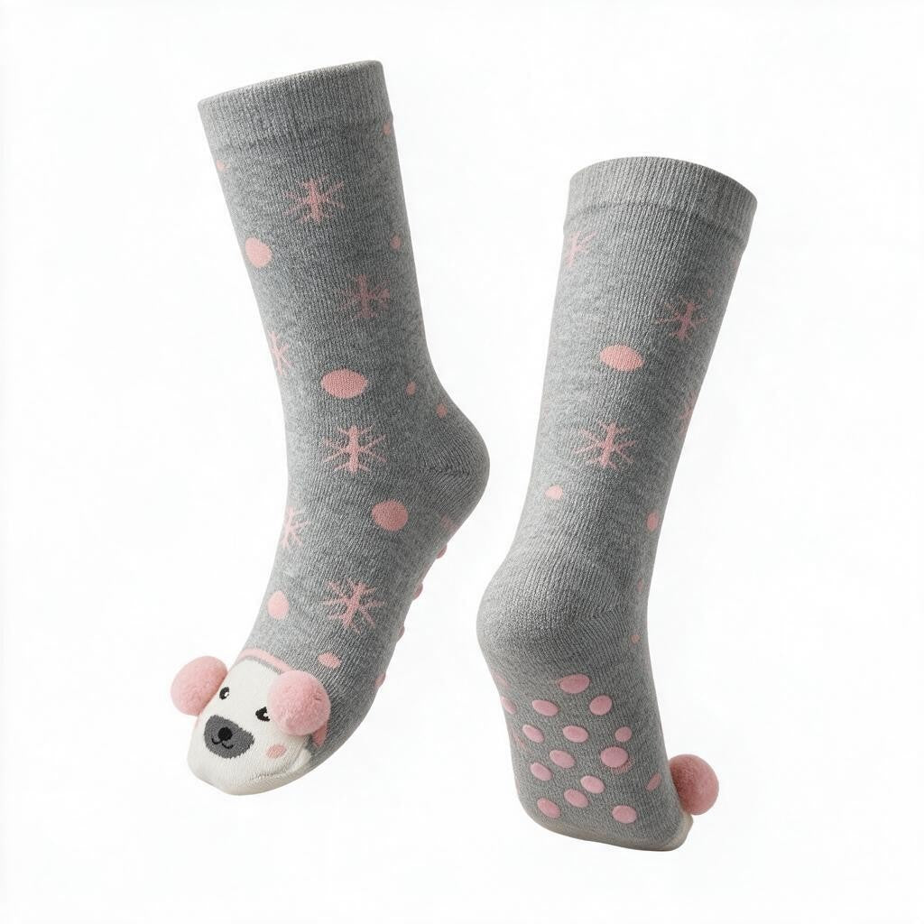 Cuddle Bear Anti-Slip Socks – Girls (3–6 Years)