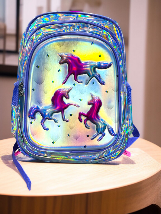 Holographic Unicorn School Bag