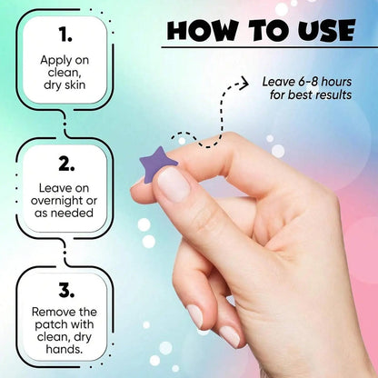 Sadoer Stars Pimple Patch – Colorful Hydrocolloid Acne Stickers for Quick Healing (40 Patches)