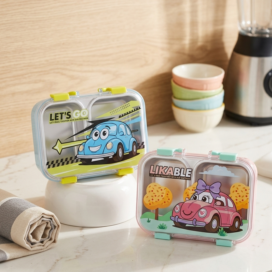 Cute Cars Big Size Insulated Lunch Box For Kids