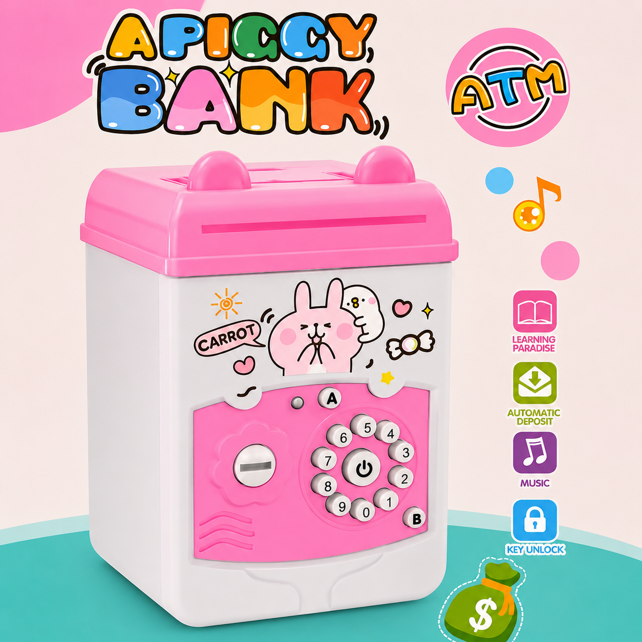 Rabbit Bunny Money Bank With Music
