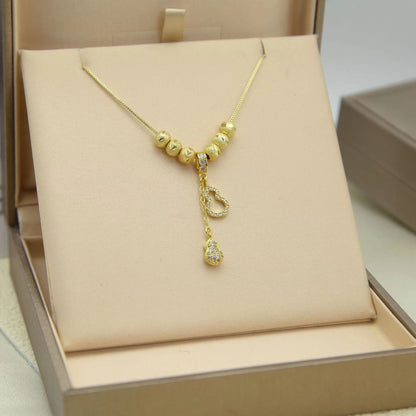 Gold Look Charms Stainless Steel Necklace