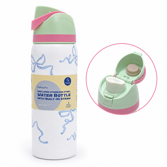 Insulated Stainless Steel Water Bottle with Built-in Straw | 946ml