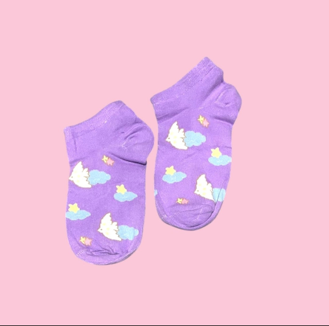 Purple Clouds Ankle Socks
