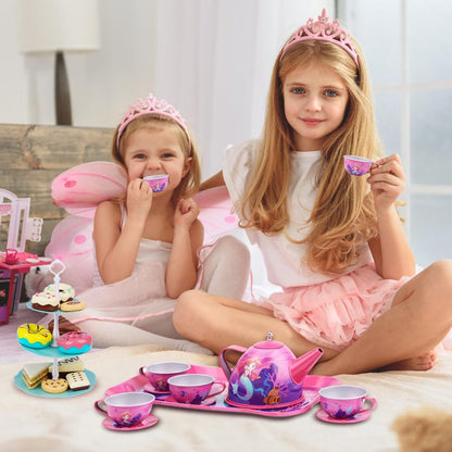 Mermaid Kids Metal Toy Tea Set