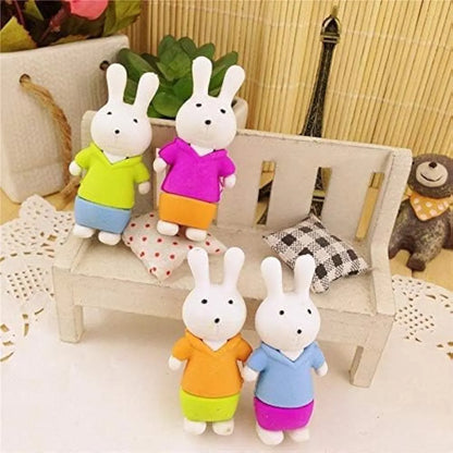 Cute Bunny Pencil Erasers (set Of 3)