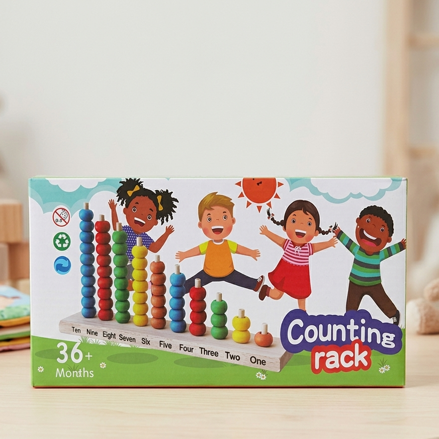 Wooden Counting Rack & Abacus – Early Learning Educational Toy